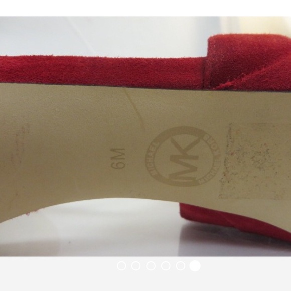 🎉SALE 🎉 MK Red Suede Peep-Toe Platform - Picture 5 of 6